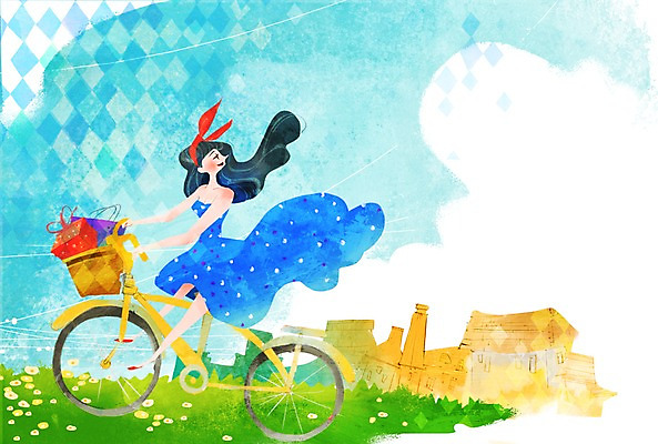 전신 PSD 식물 건축물 계절 원피스 여자 꽃 백그라운드 일러스트 선물 한명 사람 앉기 풍경 성인 건물 여름 선물상자 쇼핑 상자 바구니 자전거 머리띠 풀 국내일러스트 1 옷 건축 장신구 모션 바이크 파일형식