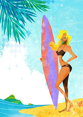 전신 PSD 나무 식물 계절 여자 수영복 스포츠 백그라운드 일러스트 한명 서기 들기 사람 풍경 성인 해변 여름 쇼핑 비키니 모래사장 윈드서핑 서핑보드 보드 서핑 국내일러스트 1 옷 바다 모션 수상스포츠 보드_스포츠 파일형식