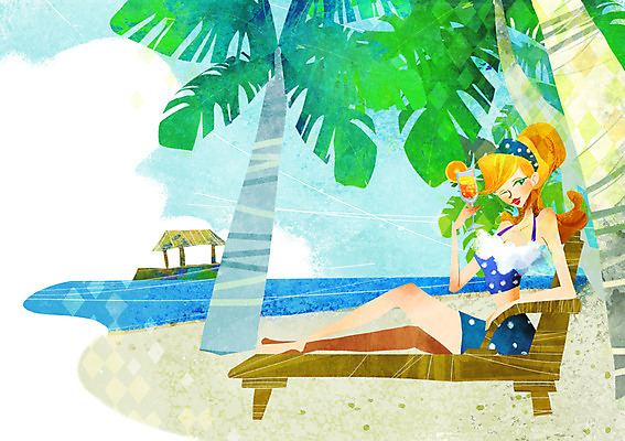 전신 PSD 나무 식물 계절 여자 음료 바다 섬 백그라운드 의자 일러스트 한명 들기 사람 앉기 풍경 성인 컵 여름 쇼핑 모래사장 야자수 주스 오두막 선베드 국내일러스트 1 식기 가구 모션 파일형식