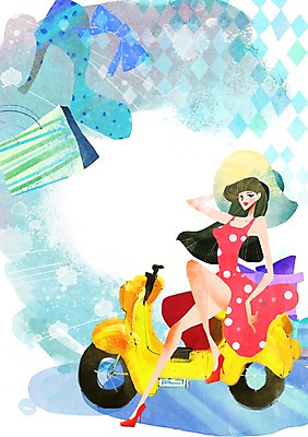 전신 PSD 모자 계절 원피스 여자 리본 구두 백그라운드 일러스트 선물 한명 사람 앉기 풍경 성인 여름 선물상자 쇼핑 상자 쇼핑백 스쿠터 오토바이 하이힐 국내일러스트 1 잡화 옷 신발 가방 모션 바이크 여성화 파일형식