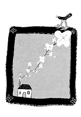 PSD 식물 동물 라이프스타일 건축물 꽃 선 컬러 백그라운드 라인일러스트 일러스트 조류 주택 틀 사람없음 건물 검은색 회색 국내일러스트 건축 생활 파일형식