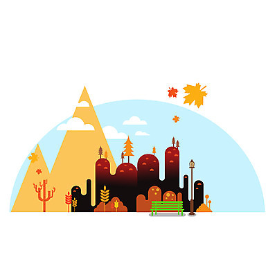 나무 식물 구름 사계절 계절 백그라운드 단풍 낙엽 잎 가로등 벤치 의자 일러스트 자연 하늘 나뭇잎 산 풍경 사람없음 가을풍경 가을 자연백그라운드 가을배경 국내일러스트 AI파일 자연요소 공공시설 가구 생태계 파일형식 벡터 가을_계절