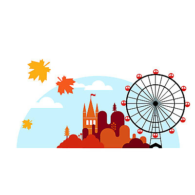 나무 식물 구름 건축물 사계절 계절 백그라운드 단풍 낙엽 잎 일러스트 자연 하늘 나뭇잎 산 풍경 사람없음 건물 가을풍경 놀이공원 가을 놀이기구 자연백그라운드 대관람차 가을배경 국내일러스트 AI파일 자연요소 건축 테마파크 생태계 파일형식 벡터 가을_계절