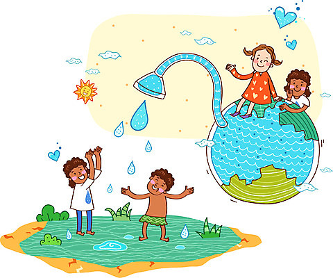 전신 구름 라이프스타일 여자 남자 지구 어린이 일러스트 서기 사람 소녀 소년 여러명 라이프 물 태양 자연보호 환경 그린캠페인 물방울 절약 비 보호 환경보전 친환경 호스 물절약 물부족 에코라이프 절수 어린이만 국내일러스트 AI파일 자연요소 캠페인 다수 컨셉 모션 자연 날씨 생활 사회이슈 에코 파일형식 벡터