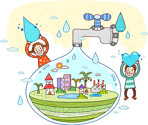 전신 나무 식물 라이프스타일 건축물 여자 남자 어린이 일러스트 공장 주택 서기 들기 사람 소녀 소년 두명 건물 라이프 물 자연보호 환경 그린캠페인 물방울 하트 절약 보호 환경보전 수도꼭지 친환경 물절약 물부족 에코라이프 절수 어린이만 국내일러스트 AI파일 자연요소 모양 건축 캠페인 컨셉 공업 모션 자연 생활 사회이슈 에코 파일형식 벡터