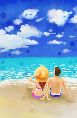 전신 PSD 구름 모자 커플 계절 여자 남자 수영복 여유 파도 바다 백그라운드 일러스트 하늘 휴가 휴식 사람 앉기 성인 해변 두명 여름 여름휴가 바캉스 비키니 모래사장 여름풍경 자유 성인만 국내일러스트 자연요소 잡화 옷 감정 컨셉 관계 모션 풍경 파일형식 여름_계절