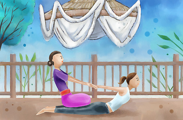 전신 PSD 나무 여자 여유 백그라운드 일러스트 휴가 휴식 조명 사람 성인 두명 건물 장식 여름휴가 바캉스 울타리 눕기 스트레칭 자유 마사지 안마사 여자만 성인여자만 성인만 국내일러스트 식물 건축물 감정 컨셉 모션 담장 운동 파일형식 여름_계절