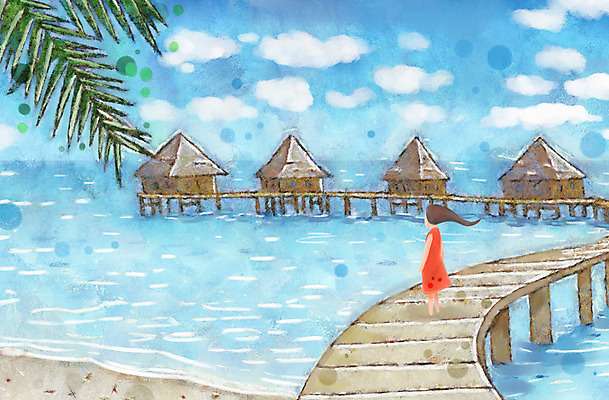 전신 PSD 나무 구름 계절 원피스 여자 여유 바다 백그라운드 일러스트 하늘 휴가 휴식 한명 서기 사람 해변 건물 여름 여름휴가 바캉스 여름풍경 자유 방갈로 가교 여자만 여자한명만 국내일러스트 자연요소 식물 1 건축물 옷 감정 컨셉 모션 숙소 풍경 파일형식 여름_계절