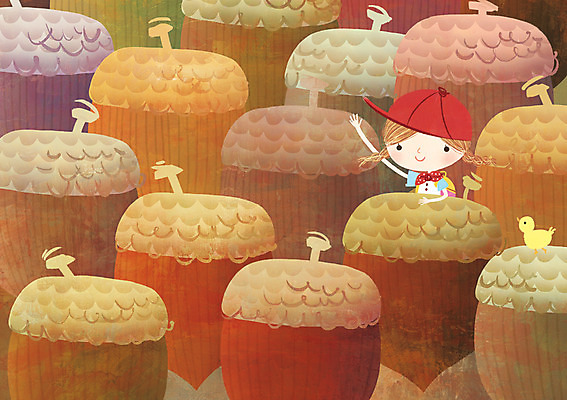 PSD 모자 계절 여자 열매 어린이 백그라운드 일러스트 자연 병아리 한명 사람 풍경 손짓 소녀 상반신 빨간색 손들기 가을풍경 견과류 가을 도토리 여자만 여자한명만 어린이만 소녀만 소녀한명만 가을배경 국내일러스트 식물 1 잡화 컬러 모션 조류 생태계 파일형식 가을_계절