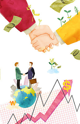 전신 PSD 구름 손 남자 화살표 지구 지폐 돈 가방 일러스트 비즈니스 악수 서기 들기 사람 정장 여러명 성인 건물 신체부위 금융 경제 새싹 달러 거래 직장인 비즈니스맨 원화 화폐기호 엔 성인만 국내일러스트 자연요소 식물 직업 건축물 기호 잡화 옷 다수 모션 손짓 재산 화폐 파일형식