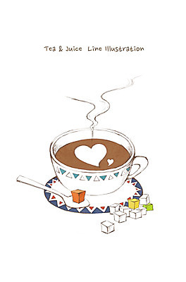 PSD 커피 음료 음식 라인일러스트 일러스트 디저트 사람없음 숟가락 하트 연기 커피잔 설탕 각설탕 컵받침 국내일러스트 모양 잔 수저 받침대 파일형식