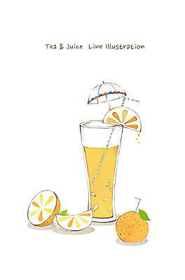 PSD 음료 음식 오렌지 과일 라인일러스트 일러스트 단면 디저트 잔 빨대 사람없음 장식 컵 주스 과일주스 오렌지주스 슬라이스 국내일러스트 식기 파일형식