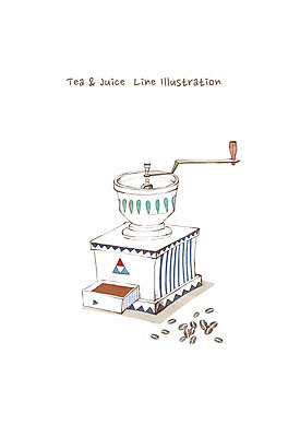 PSD 커피 라인일러스트 일러스트 식재료 사람없음 기계 원두 그라인더 분쇄기 커피가루 국내일러스트 음료 가루 커피용품 파일형식