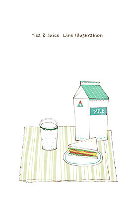 PSD 접시 음료 음식 빵 라인일러스트 일러스트 디저트 샌드위치 사람없음 컵 우유 식탁보 국내일러스트 식기 유제품 파일형식