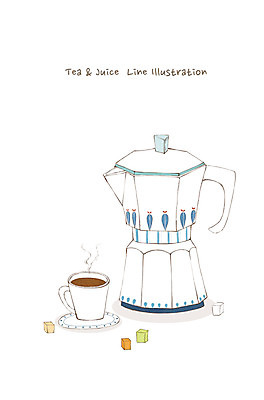 PSD 커피 음료 음식 라인일러스트 일러스트 사람없음 컵 연기 찻잔 설탕 각설탕 커피메이커 국내일러스트 식기 잔 커피용품 파일형식