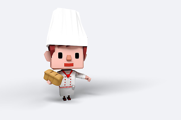 전신 PSD 편집이미지 직업 캐릭터 남자 3D캐릭터 한명 사람 3D소스 3D 제과제빵 요리사 조리복 식빵 제빵 남자만 남자한명만 편집소스 편집3D 1 빵 유니폼 디지털합성 파일형식