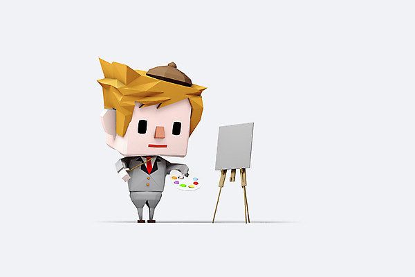 전신 PSD 편집이미지 직업 캐릭터 남자 3D캐릭터 미술 한명 사람 3D소스 3D 물감 붓 팔레트 이젤 그림 화가 남자만 남자한명만 편집소스 편집3D 1 문화예술 미술도구 디지털합성 파일형식