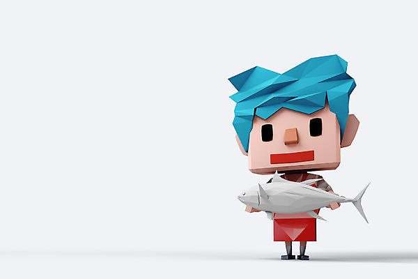 전신 PSD 편집이미지 직업 캐릭터 남자 3D캐릭터 어류 한명 들기 사람 3D소스 3D 앞치마 어부 남자만 남자한명만 편집소스 편집3D 1 모션 수중동물 디지털합성 파일형식