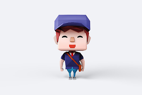 전신 PSD 편집이미지 직업 캐릭터 남자 유니폼 가방 홍보캐릭터 3D캐릭터 한명 사람 3D소스 3D 우체부 배송 택배 남자만 남자한명만 편집소스 편집3D 1 잡화 옷 운송업 디지털합성 파일형식