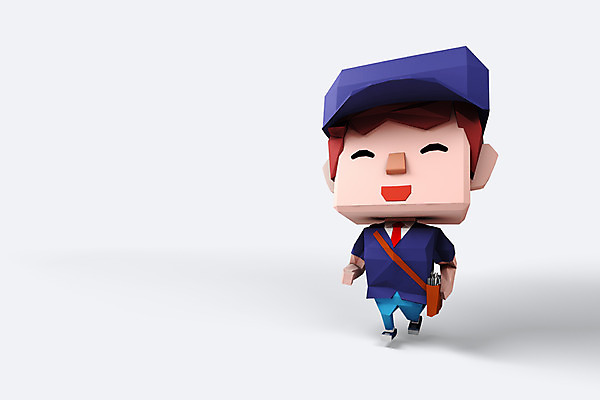 전신 PSD 편집이미지 직업 캐릭터 남자 유니폼 가방 홍보캐릭터 3D캐릭터 한명 사람 3D소스 3D 우체부 배송 택배 남자만 남자한명만 편집소스 편집3D 1 잡화 옷 운송업 디지털합성 파일형식