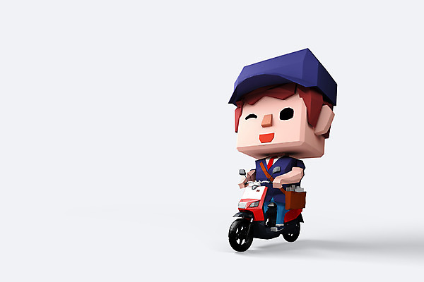 전신 PSD 편집이미지 직업 캐릭터 남자 유니폼 홍보캐릭터 3D캐릭터 한명 사람 3D소스 3D 오토바이 우체부 배송 택배 남자만 남자한명만 편집소스 편집3D 1 옷 바이크 운송업 디지털합성 파일형식