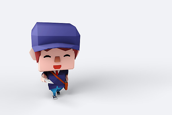 전신 PSD 편집이미지 직업 캐릭터 남자 유니폼 홍보캐릭터 3D캐릭터 한명 들기 사람 3D소스 3D 편지 우체부 배송 택배 남자만 남자한명만 편집소스 편집3D 1 옷 모션 운송업 디지털합성 파일형식