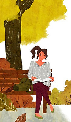 전신 PSD 라이프스타일 공원 여자 교육 여유 낙엽 벤치 의자 가방 일러스트 나뭇잎 한명 사람 앉기 성인 취미 책 독서 가을 여자만 여자한명만 성인여자만 성인만 국내일러스트 1 잡화 계절 공공시설 감정 가구 잎 모션 생활 파일형식