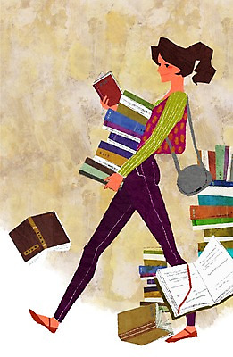 전신 PSD 라이프스타일 여자 교육 여유 가방 일러스트 한명 서기 들기 사람 성인 취미 책 독서 쌓기 여자만 여자한명만 성인여자만 성인만 국내일러스트 1 잡화 감정 모션 생활 파일형식