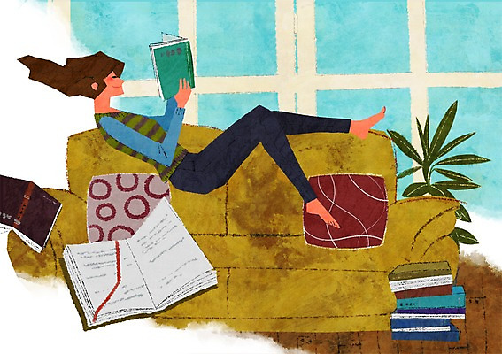 전신 PSD 라이프스타일 여자 교육 여유 쿠션 의자 일러스트 창문 한명 들기 사람 성인 취미 공중 책 소파 독서 여자만 여자한명만 성인여자만 성인만 국내일러스트 1 감정 가구 모션 생활 파일형식