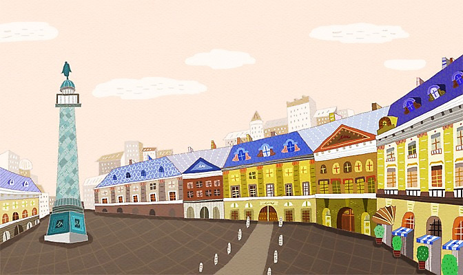 PSD 해외 백그라운드 일러스트 거리 풍경 사람없음 야외 건물 관광지 탑 프랑스 도시 세계명소 파리_프랑스 국내일러스트 건축물 유럽 여행 파일형식