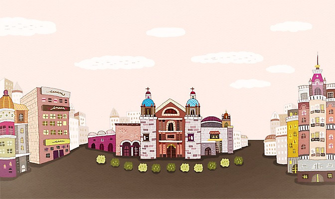 PSD 해외 백그라운드 일러스트 거리 풍경 사람없음 야외 건물 관광지 성당 도시 세계명소 도미니카공화국 국내일러스트 건축물 여행 종교건축 남아메리카 파일형식