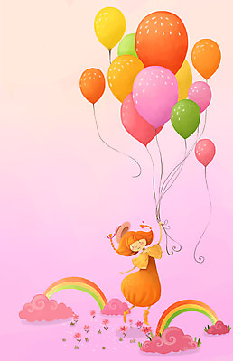 전신 PSD 구름 사계절 계절 여자 분홍색 컬러 백그라운드 무지개 일러스트 상상 한명 사람 봄 풍선 여자만 여자한명만 봄배경 국내일러스트 자연요소 1 파일형식