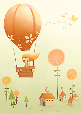 PSD 나무 동물 사계절 계절 여자 컬러 나비 백그라운드 일러스트 상상 주택 한명 사람 상반신 건물 주황색 봄 열기구 여자만 여자한명만 봄배경 국내일러스트 식물 1 건축물 곤충 항공교통 파일형식