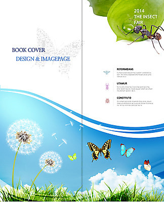 PSD 식물 동물 구름 템플릿 편집 표지디자인 북디자인 출판디자인 교육 내지 리플렛 나비 곤충 백그라운드 2단접지 북커버 자연 하늘 날리기 나뭇잎 팜플렛 사람없음 풀 민들레 개미 민들레홀씨 이미지템플릿 자연요소 꽃 잎 모션 생태계 파일형식