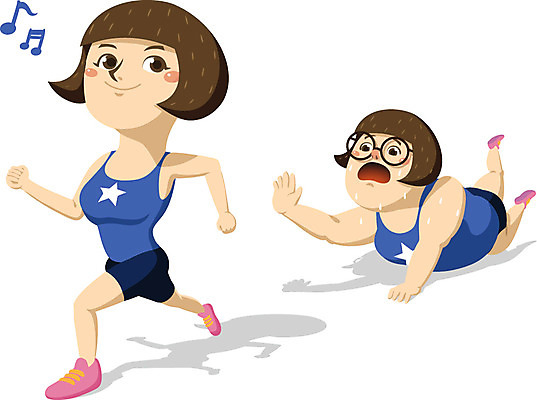 전신 캐릭터 여자 안경 다이어트 일러스트 홍보캐릭터 서기 사람 두명 달리기 운동 눈물 넘어짐 살 여자만 일러캐릭터 AI파일 잡화 감정 모션 건강 파일형식 벡터