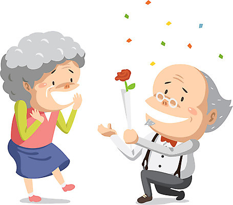 전신 캐릭터 여자 할아버지 노년 남자 꽃 할머니 프로포즈 일러스트 홍보캐릭터 사람 두명 무릎꿇기 눈물 꽃가루 노인만 성인만 일러캐릭터 AI파일 식물 감정 모션 성인 가루 파일형식 벡터