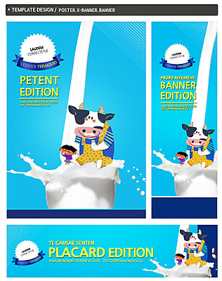PSD 동물 템플릿 배너 배너템플릿 가로배너 ZIP 포스터 세로배너 음료 어린이 음식 백그라운드 한명 사람 세트 라벨 흐름 우유 현수막 소 젖소 어린이만 1 컨셉 포유류 유제품 프레임 가로 세로 파일형식