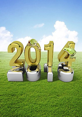PSD 동물 구름 편집이미지 하늘 새해 개구리 잔디 사람없음 숫자 2014년 2013년 이미지편집 자연요소 식물 문자 양서류 연도 파일형식
