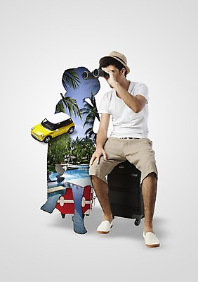 전신 PSD 서양인 외국인 나무 식물 백인 편집이미지 모자 커플 응시 여자 남자 실루엣 커플라이프 여행 자동차 휴가 수영장 들기 사람 앉기 20대 성인 두명 야자수 캐리어 여행가방 망원경 청년만 성인만 이미지편집 라이프스타일 시선 잡화 육상교통 가방 관계 모션 촬영기법 인종 청년 파일형식