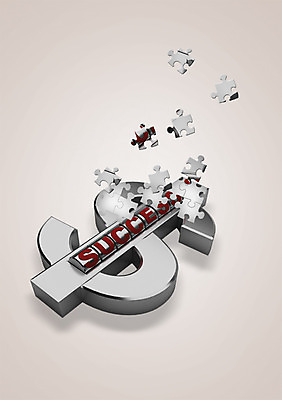 PSD 편집이미지 비즈니스 성공 사람없음 금융 경제 달러 화폐기호 퍼즐 퍼즐조각 이미지편집 기호 조각 컨셉 돈 화폐 파일형식