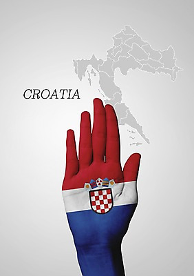 PSD 편집이미지 손 교육 유럽 나라 지도 손바닥 신체부위 국기 크로아티아 크로아티아국기 크로아티아지도 지명 이미지편집 사람 파일형식