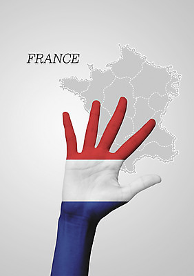 PSD 편집이미지 손 교육 유럽 나라 지도 손바닥 신체부위 프랑스 국기 삼색기 프랑스국기 지명 이미지편집 사람 파일형식