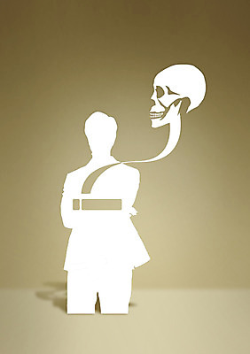 PSD 편집이미지 실루엣 캠페인 해골 흡연 담배 건강 한명 상반신 금연 이미지편집 1 뼈 촬영기법 사람 사회이슈 파일형식