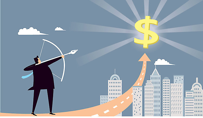 전신 구름 남자 화살표 길 백그라운드 일러스트 비즈니스 화살 한명 사람 정장 건물 태양 달러 직장인 비즈니스맨 활 조준 남자만 남자한명만 국내일러스트 AI파일 자연요소 직업 1 건축물 옷 돈 파일형식 벡터