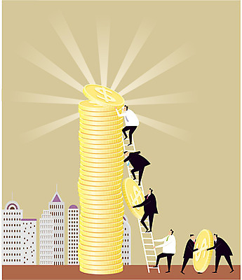 전신 남자 백그라운드 돈 일러스트 비즈니스 사다리 협력 사람 정장 여러명 건물 쌓기 달러 동전 직장인 비즈니스맨 남자만 국내일러스트 AI파일 직업 건축물 옷 다수 모션 도구 재산 파일형식 벡터