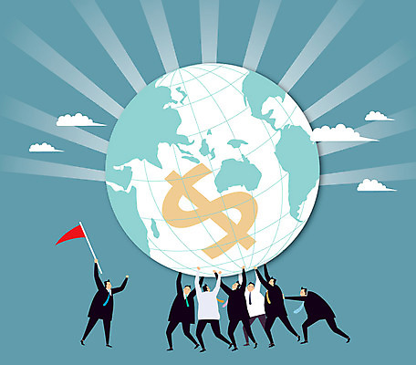 전신 남자 지구 백그라운드 일러스트 비즈니스 협력 사람 정장 여러명 달러 깃발 직장인 비즈니스맨 남자만 들어올리기 국내일러스트 AI파일 직업 옷 다수 돈 모션 파일형식 벡터