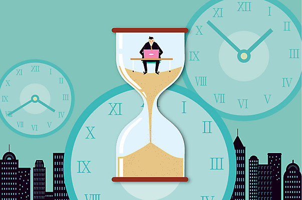 전신 남자 시계 백그라운드 일러스트 비즈니스 한명 사람 정장 건물 노트북 시간 업무 직장인 비즈니스맨 모래시계 남자만 남자한명만 국내일러스트 AI파일 직업 1 건축물 옷 모래 전자제품 작업 파일형식 벡터