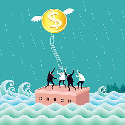 전신 남자 물결 백그라운드 돈 날개 일러스트 비즈니스 사다리 사람 정장 여러명 건물 달러 직장인 비즈니스맨 옥상 홍수 남자만 국내일러스트 AI파일 직업 건축물 옷 다수 도구 재산 자연재해 파일형식 벡터