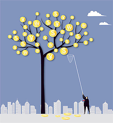 전신 나무 남자 백그라운드 돈 일러스트 비즈니스 한명 사람 정장 건물 달러 직장인 비즈니스맨 그물 엔 남자만 남자한명만 국내일러스트 AI파일 식물 직업 1 건축물 옷 재산 파일형식 벡터