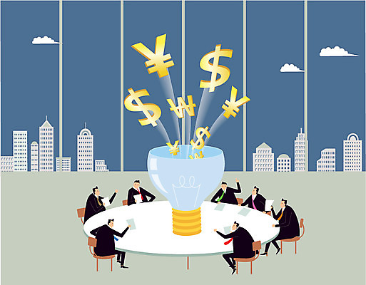 전신 남자 백그라운드 의자 일러스트 비즈니스 전구 창문 탁자 회의 아이디어 사람 정장 여러명 달러 직장인 비즈니스맨 엔 토론 남자만 국내일러스트 AI파일 직업 옷 가구 다수 컨셉 돈 파일형식 벡터